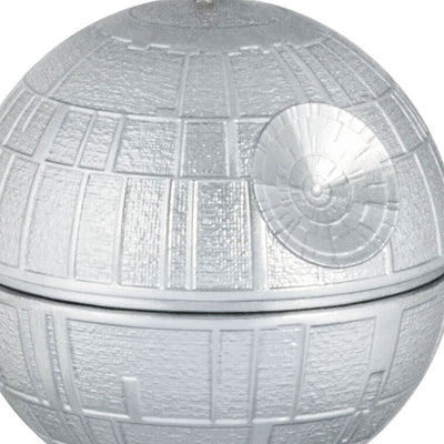 Mini Death Star ornament, silver armored battle station from Star Wars, Hallmark Keepsake Christmas collectible