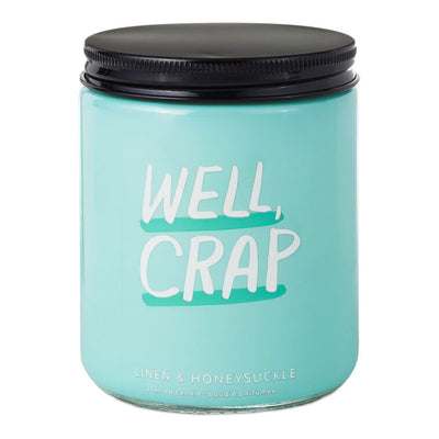 Well, crap linen and honeysuckle scented jar candle, 7 oz.