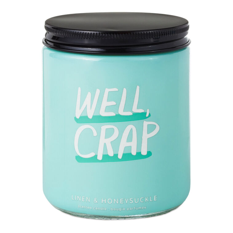 Well, crap linen and honeysuckle scented jar candle, 7 oz.