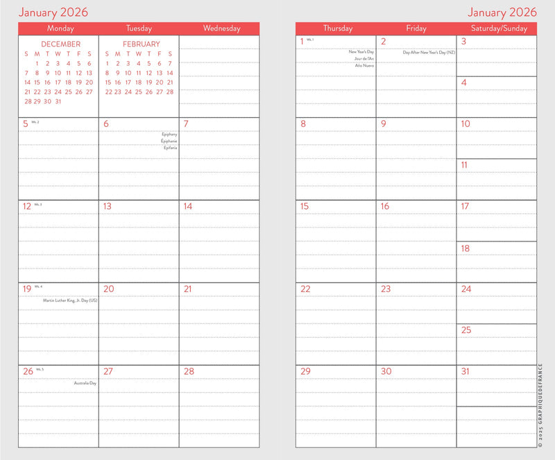Typographic 2-Year Pocket Planner