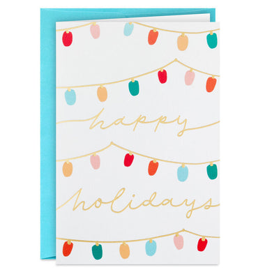Strings of Christmas Lights Packaged Christmas Cards, Set of 5
