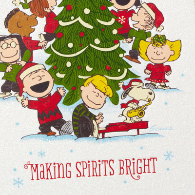 Peanuts® Gang Caroling Around Tree Boxed Christmas Cards, Pack of 16