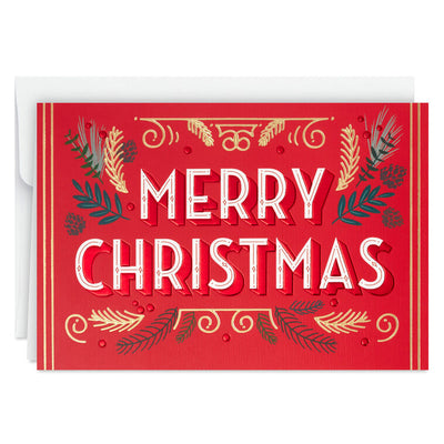 Retro Lettering Boxed Christmas Cards, Pack of 12
