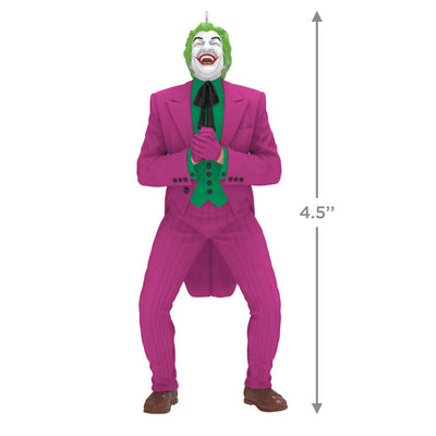 The Joker ornament, classic Batman TV series, fuchsia suit, green shirt, Hallmark Keepsake, Christmas decoration, comic book villain.