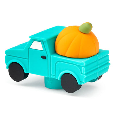 Charmers blue truck with pumpkin silicone charm, 1.5" h