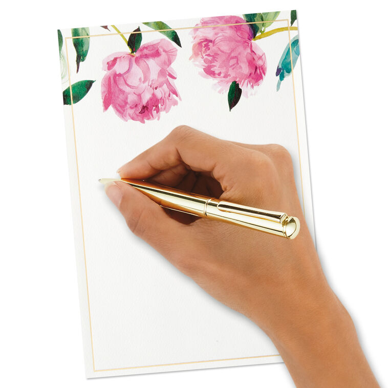 Pink Peonies Stationery Set, Box of 20