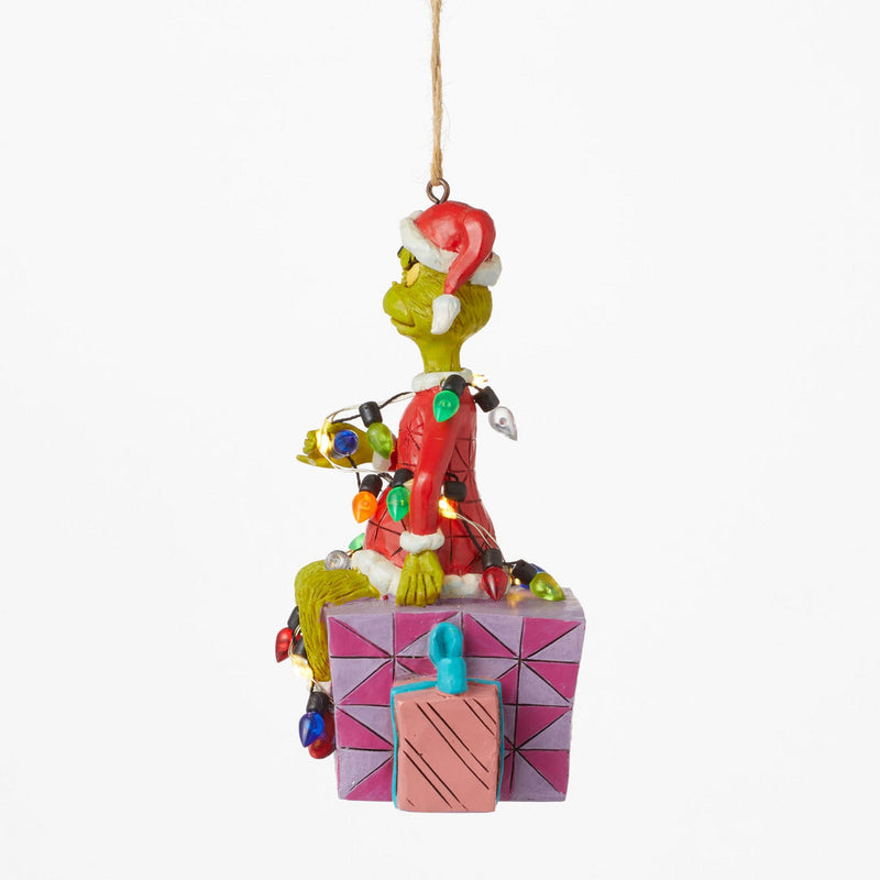 Grinch Wrapped in Lights Ornament