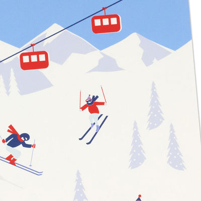 Alpine Ski Slopes Boxed Christmas Cards, Pack of 16
