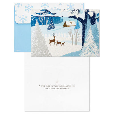 Snowy Landscape With Deer Boxed Holiday Cards, Pack of 16
