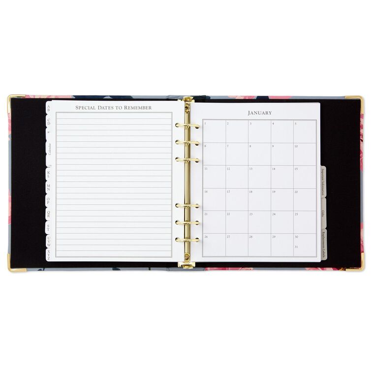 Pink Peonies on Gray Address Book