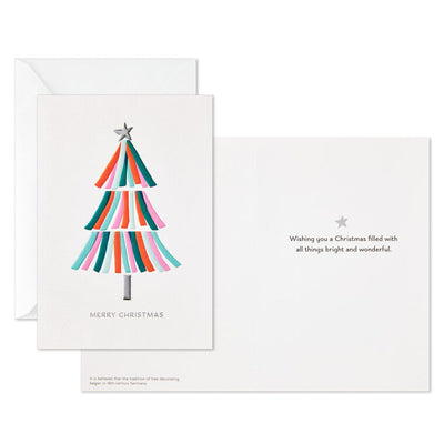 UNICEF Bright and Colorful Tree Boxed Christmas Cards, Pack of 12
