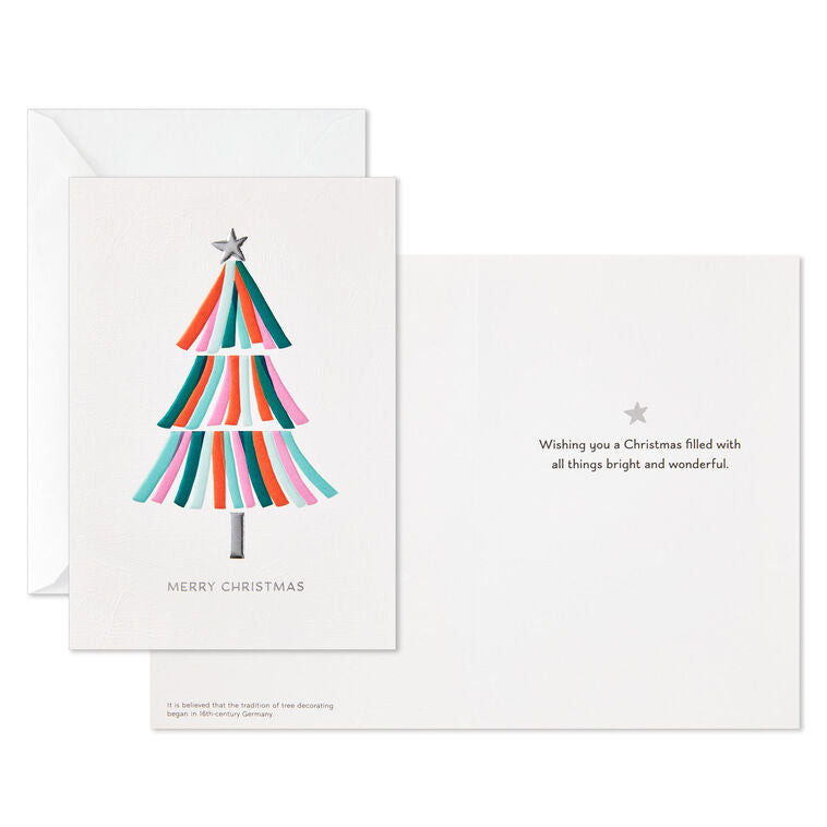 UNICEF Bright and Colorful Tree Boxed Christmas Cards, Pack of 12