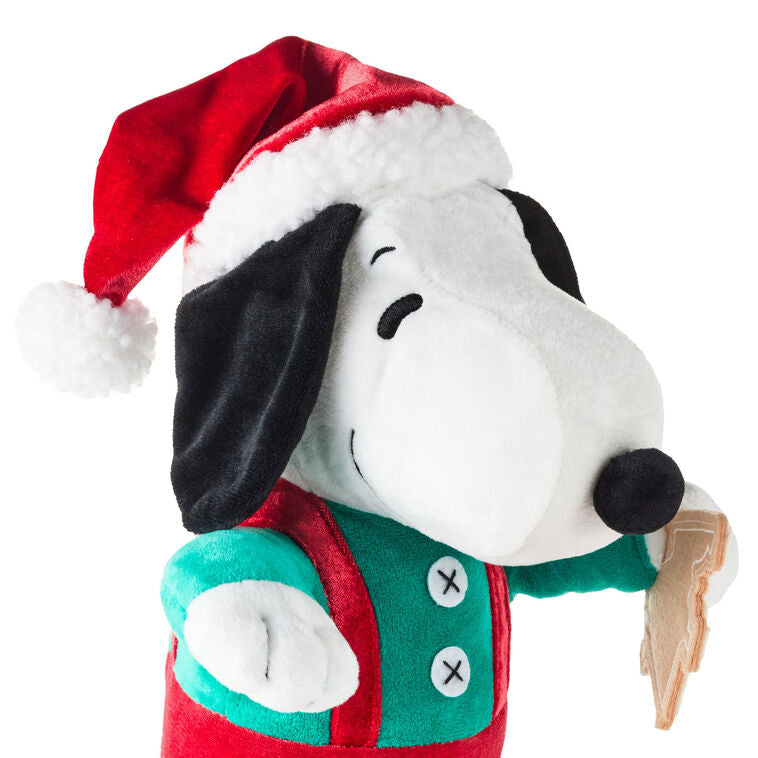 Peanuts Santa Snoopy With Cookie Plush With Sound and Motion, 12"