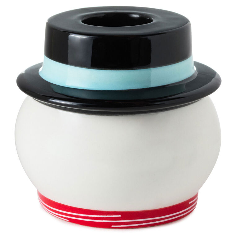 Shaped Snowman Taper Candle Holder, 2.4"