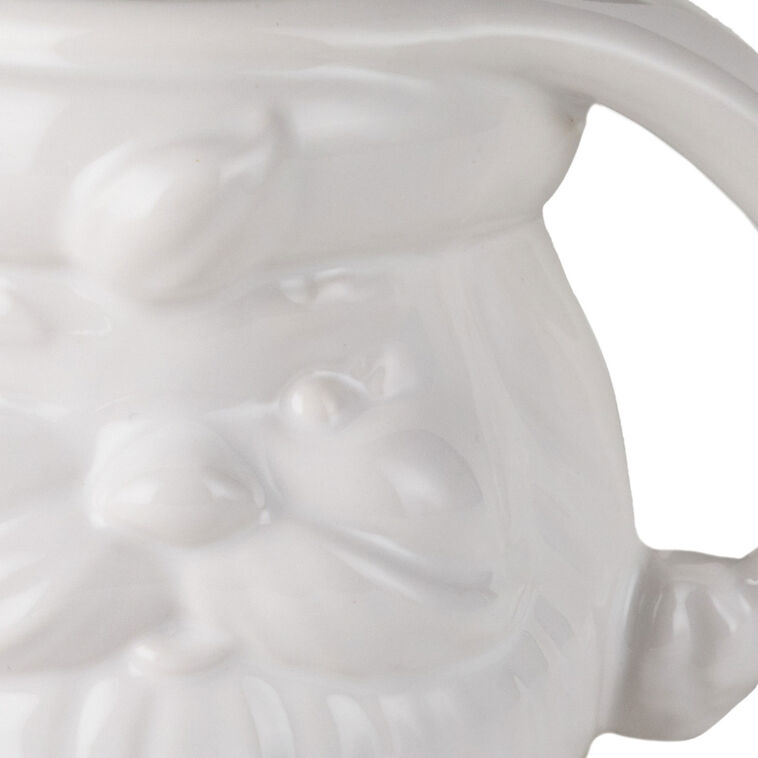 White Sculpted Santa Mug, 8 oz.