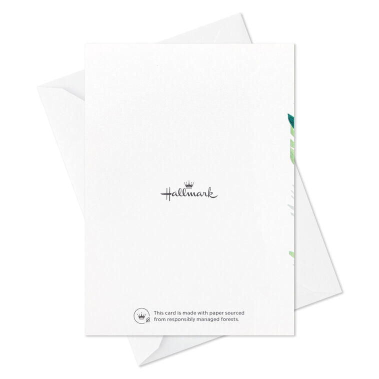 Sympathy cards with green fern border and gold foil thank you message, includes 10 blank cards and envelopes for loss or condolence notes