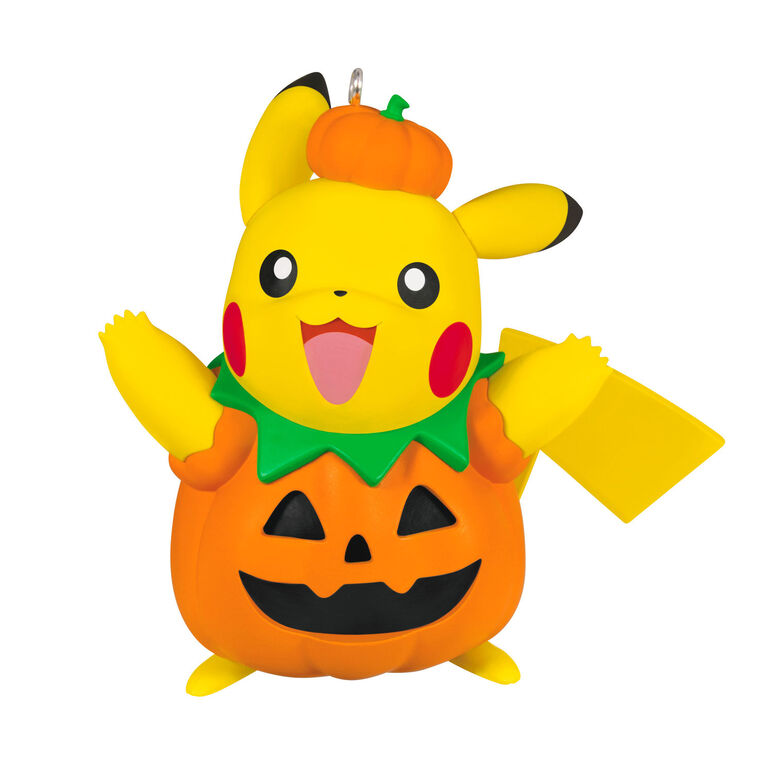 Halloween Pikachu ornament in jack-o&