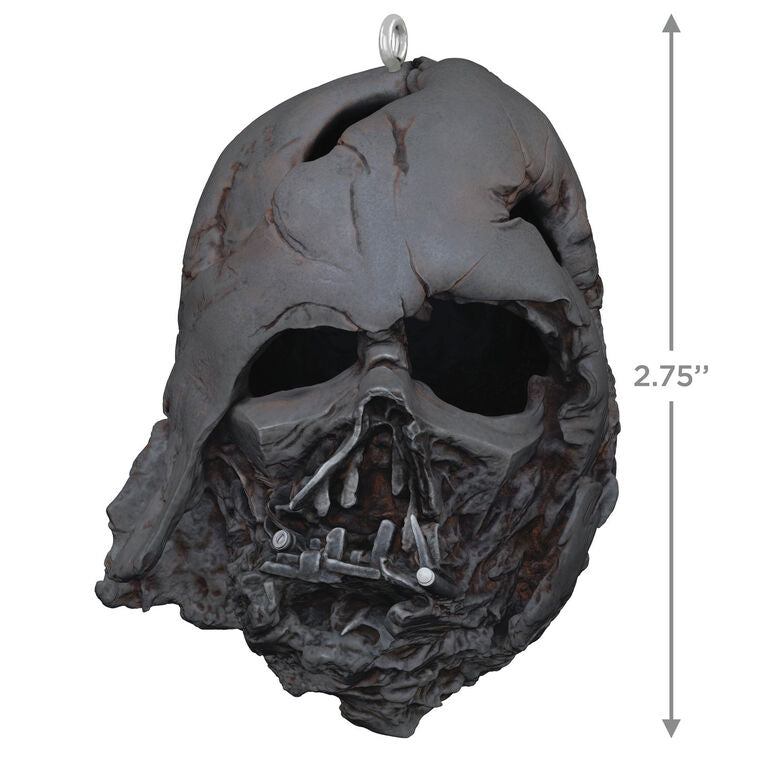 Hallmark Keepsake Darth Vader pyre helmet ornament, melted black mask from Star Wars: The Force Awakens, 10th Anniversary edition.