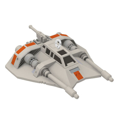 Mini Rebel Snowspeeder ornament, gray and orange T-47 vehicle from Star Wars Empire Strikes Back, Hallmark Keepsake collectible