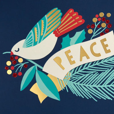 Bird and Botanical Banner Boxed Christmas Cards, Pack of 16