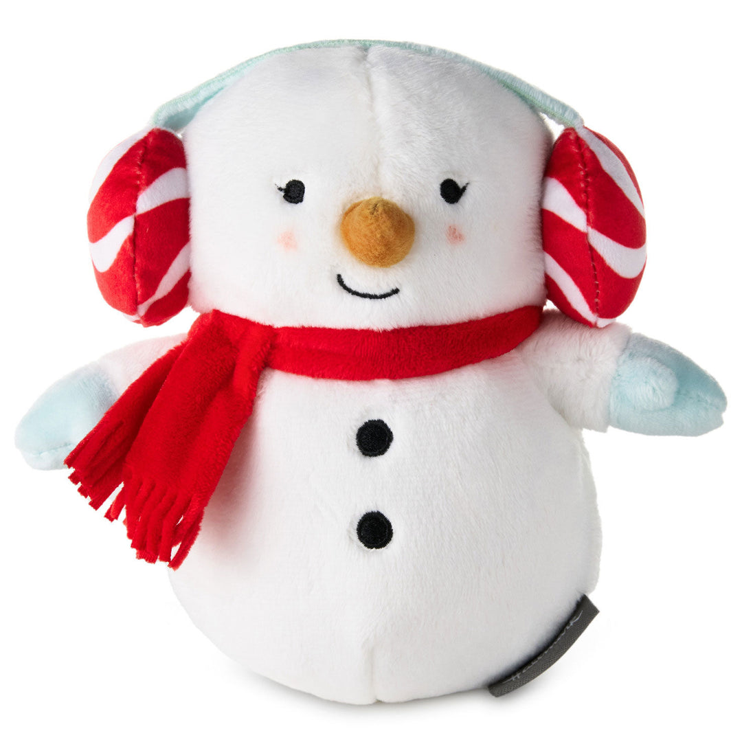 Hallmark Festive Snowman Plush with Peppermint Earmuffs, 6