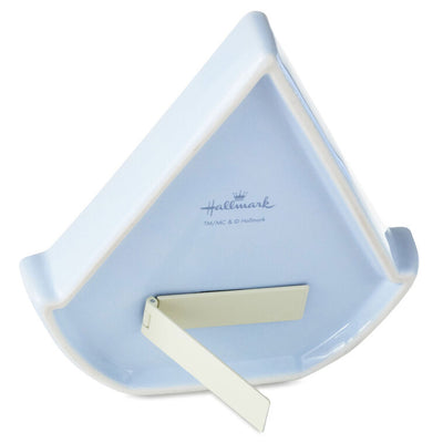 Light blue sailboat-shaped Hallmark trinket dish with removable “Keep going” token and inspiring message.