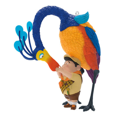 Hallmark Keepsake Up Friends of a Feather ornament with Kevin the bird and Russell, Disney/Pixar colorful Christmas decoration.