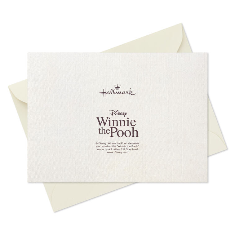 Blank thank-you notes featuring Winnie the Pooh and friends illustration, includes envelopes, linen-textured.