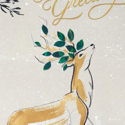 Stately Deer in Snow Boxed Christmas Cards, Pack of 12