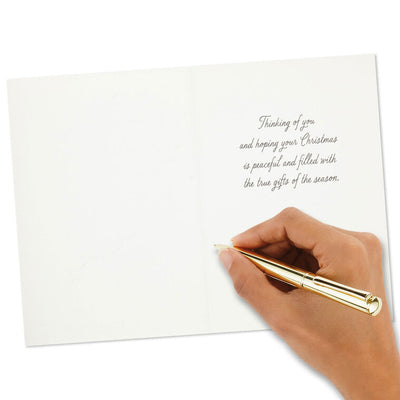 Wreath With Gold Berries Boxed Christmas Cards, Pack of 16