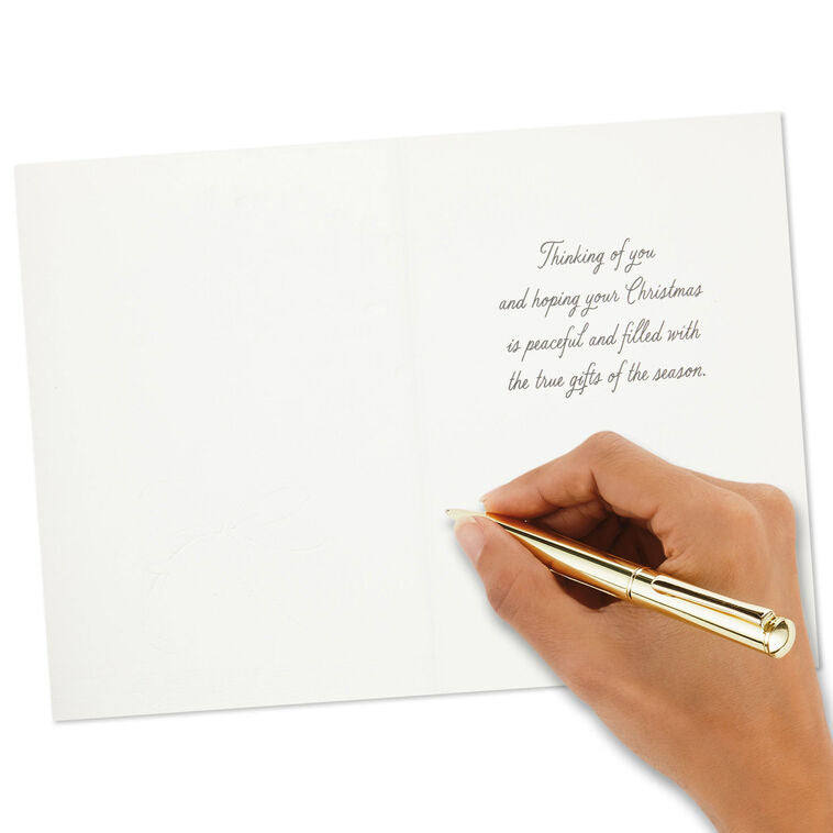 Wreath With Gold Berries Boxed Christmas Cards, Pack of 16