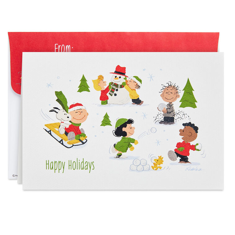 Peanuts Jolly Snow Fun Boxed Christmas Cards, Pack of 16