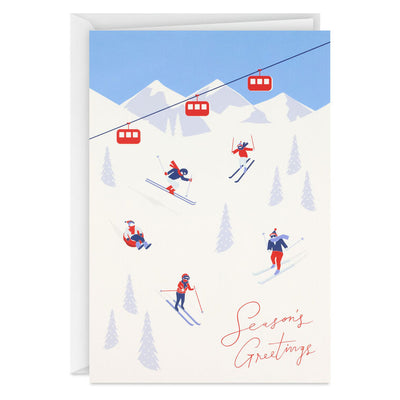 Alpine Ski Slopes Boxed Christmas Cards, Pack of 16
