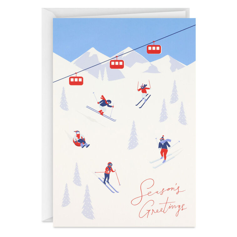 Alpine Ski Slopes Boxed Christmas Cards, Pack of 16