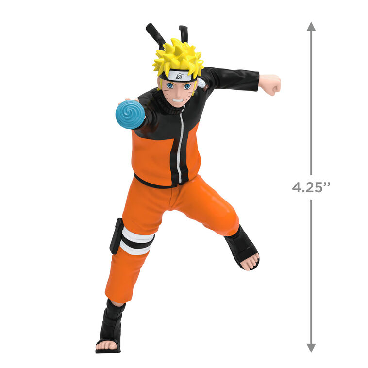 Hallmark Keepsake Naruto Uzumaki ornament in orange jumpsuit, action pose, Rasengan jutsu, Christmas tree decoration.