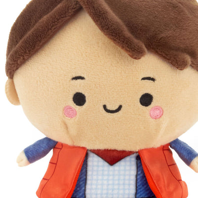 Back to the Future plush set of Doc Brown and Marty McFly with magnets, embroidered features, and movie-inspired outfits.
