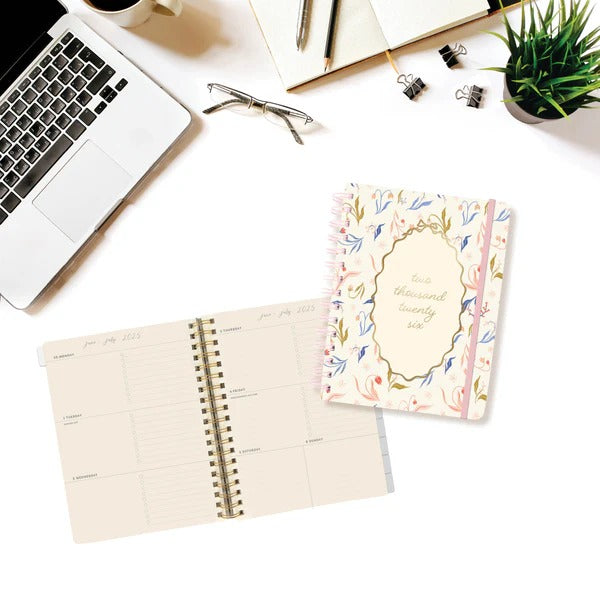 Farmhouse Floral 6 x 8 18-Month Hardbound Spiral Planner