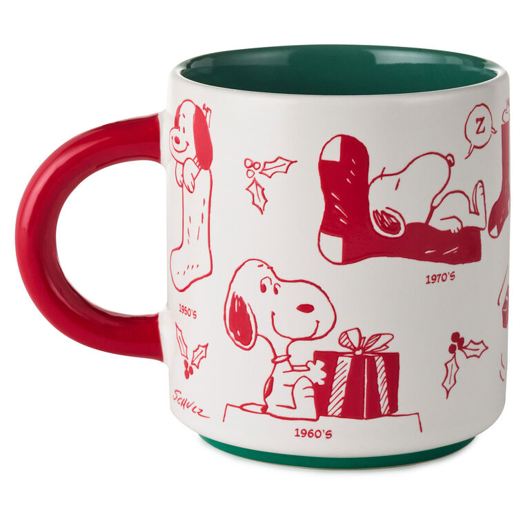 Peanuts Holiday Snoopy Through the Decades Mug, 17.5 oz