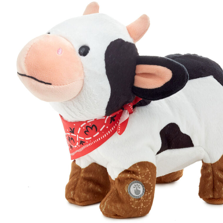Spotted Cow in Boots Plush With Sound and Motion, 9"