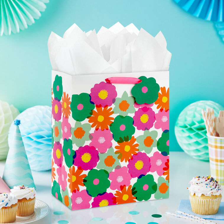 13" Whimsical Blooms Large Gift Bag