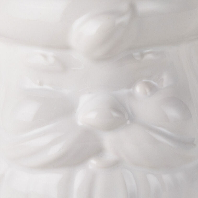 White Sculpted Santa Mug, 8 oz.