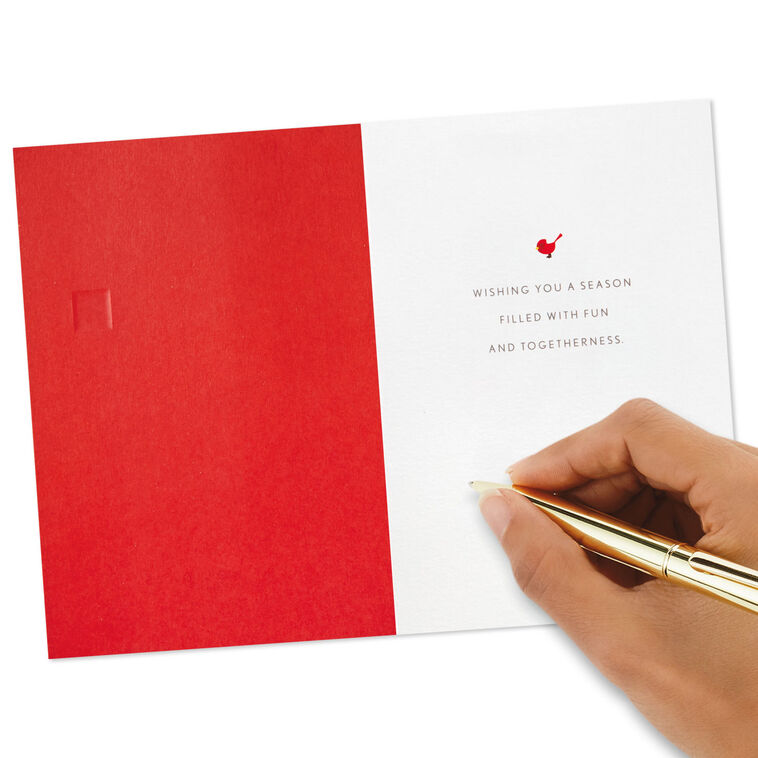 Wood Door With Sled and Ice Skates Boxed Christmas Cards, Pack of 8