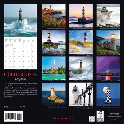 Lighthouses 12 x 12 Wall Calendar