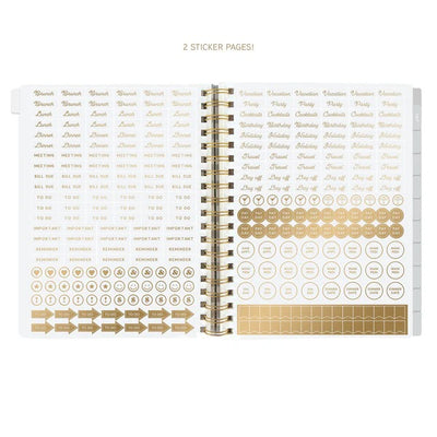 Block Print Floral 6 x 8 18-Month Hardbound Spiral Planner