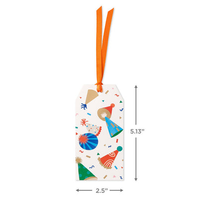 Party Hats and Confetti Large Gift Tag