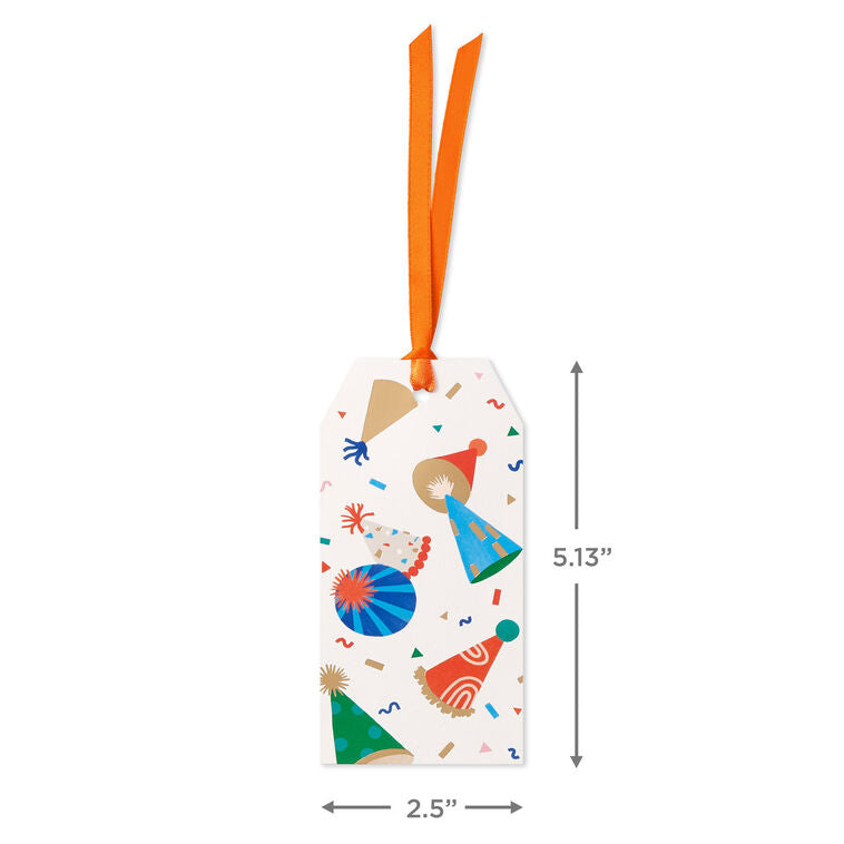 Party Hats and Confetti Large Gift Tag