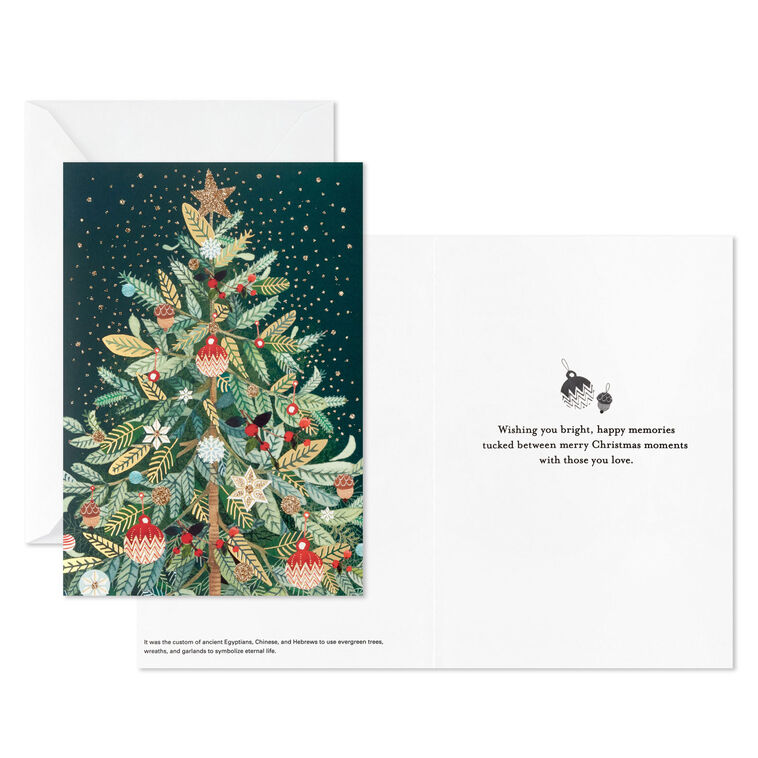 UNICEF Spruce Tree on Black Boxed Christmas Cards, Pack of 20