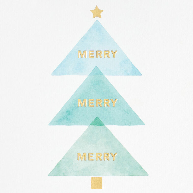 Christmas Tree Triad Packaged Christmas Cards, Set of 5