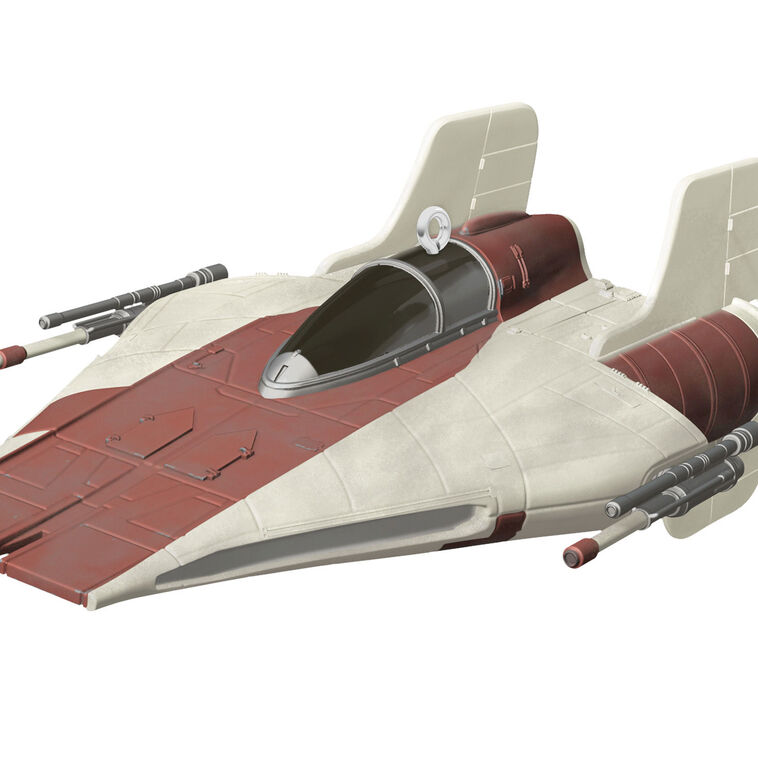 A-Wing starfighter ornament with red and white wedge-shaped design from Star Wars: Return of the Jedi.