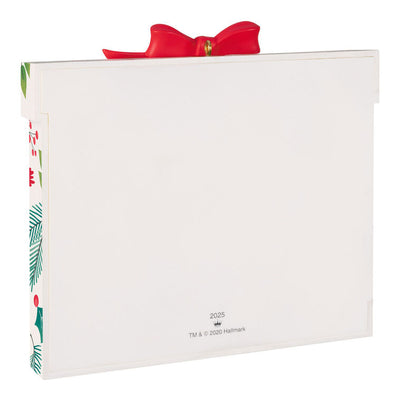 2025 Christmas photo frame ornament shaped like a wrapped gift box with festive bow and sweet message

